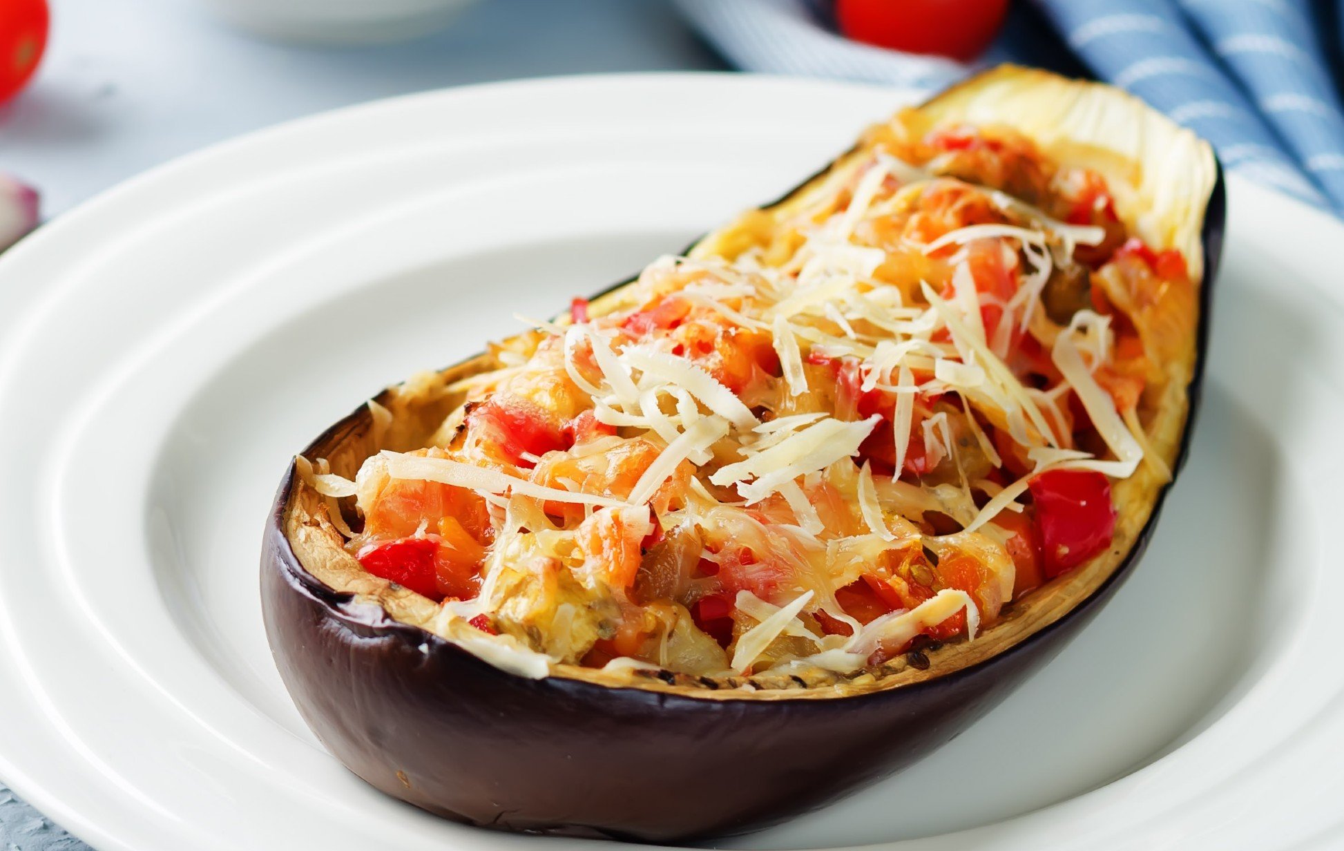 foto da receita Berinjela recheada com ricota e tomate seco