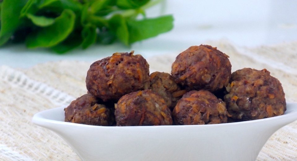 foto da receita Mini almôndegas de carne com aveia