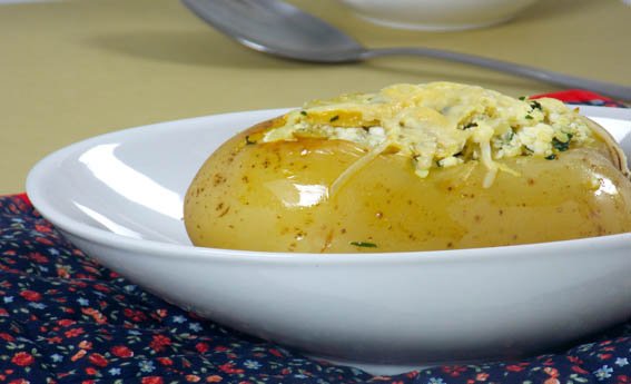 foto da receita Batata recheada com cogumelos e ricota