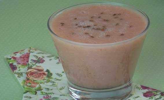 foto da receita Suco de melancia,  goiaba e linhaça