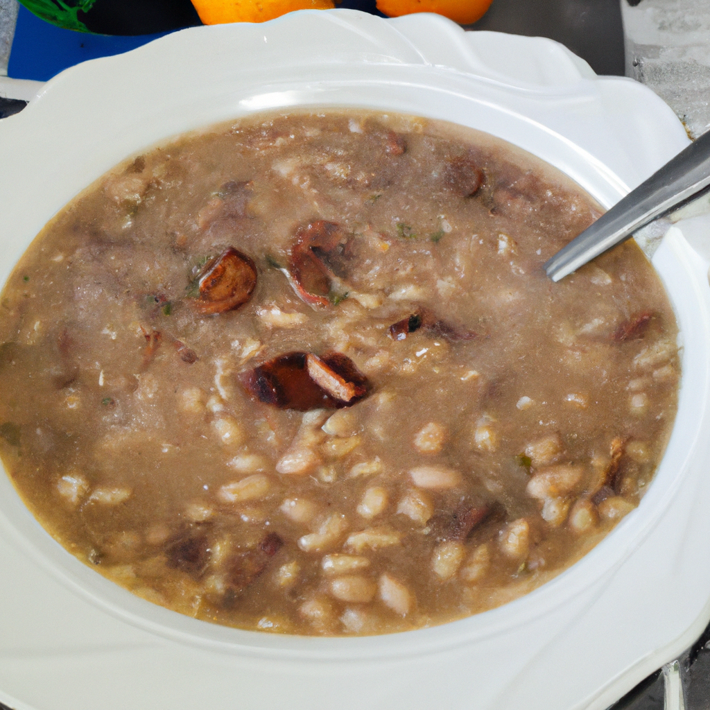 foto da receita Sopa de feijão branco com peito de peru