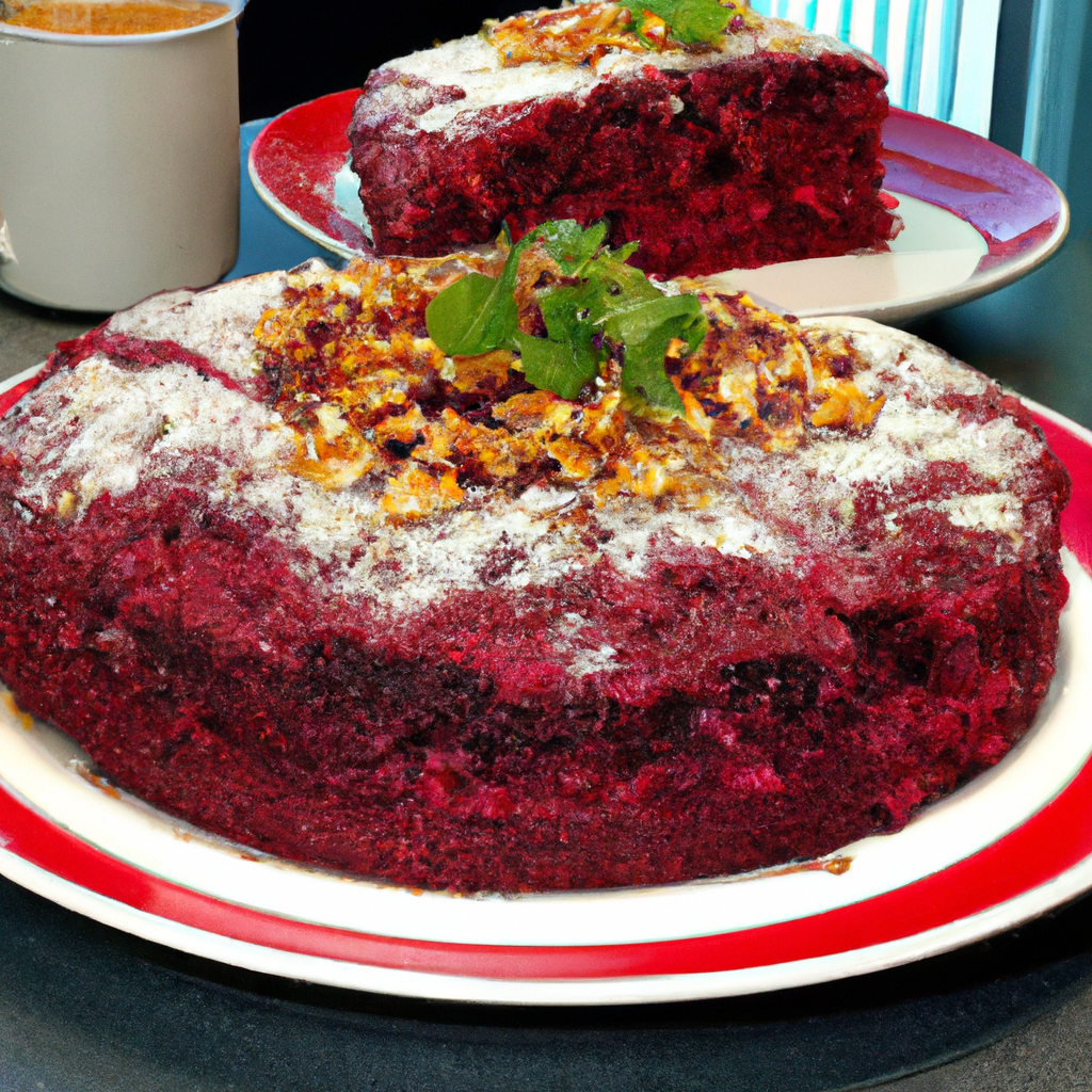 foto da receita Bolo de veludo vermelho de beterraba na caneca