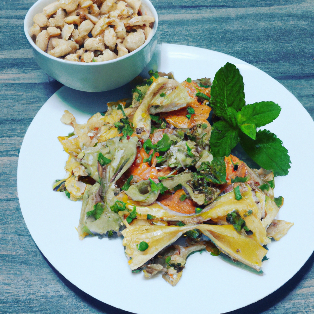 foto da receita Farfalle com salmão ao molho pesto