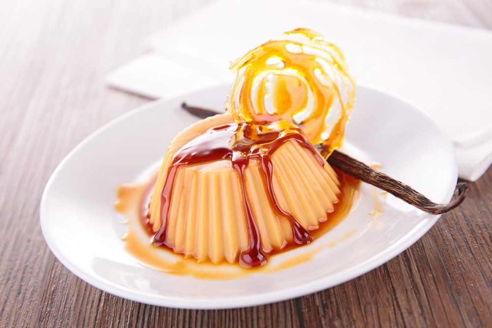 foto da receita Flan de laranja com calda de framboesa