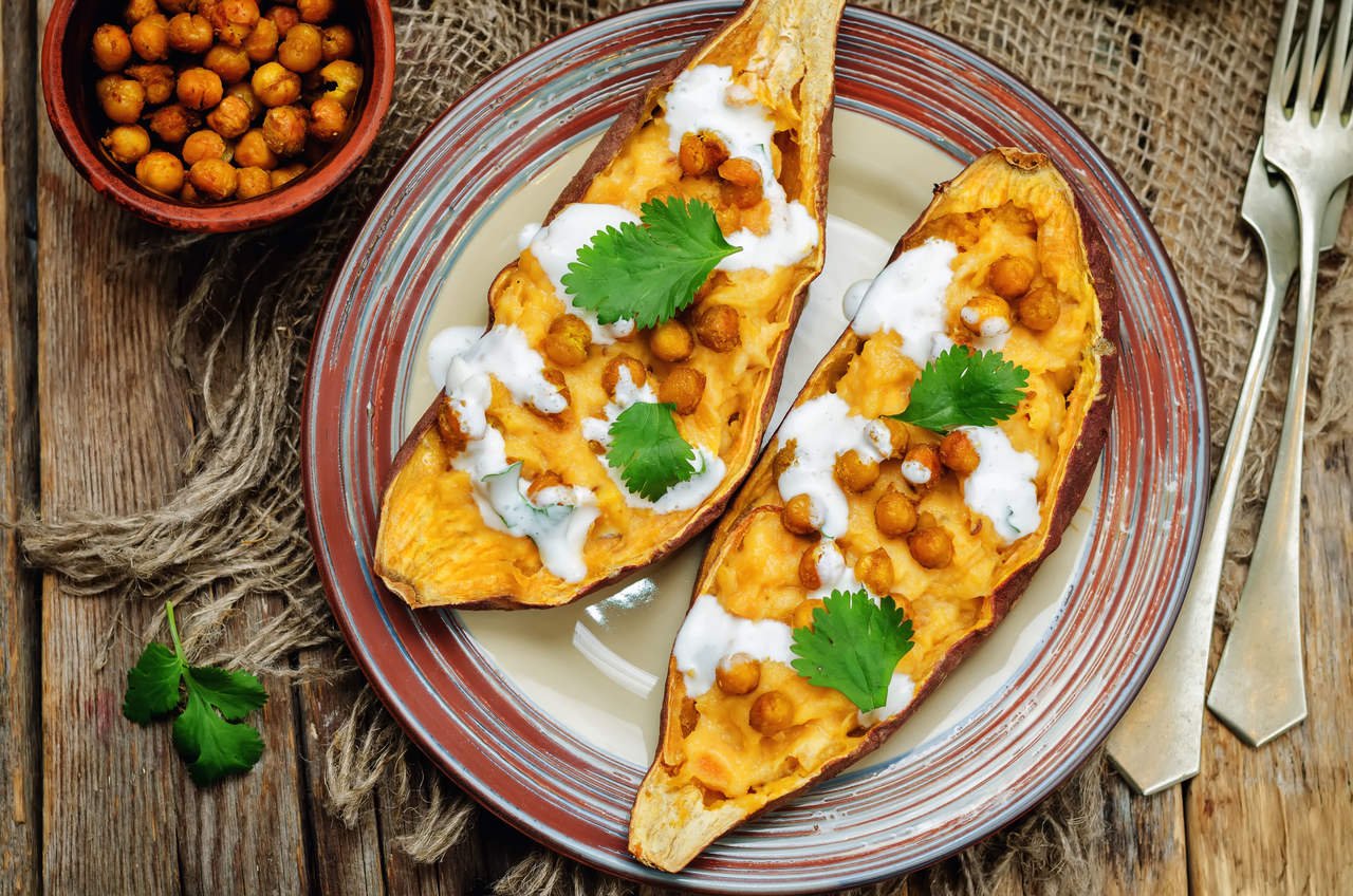 foto da receita Batata doce recheada no micro-ondas