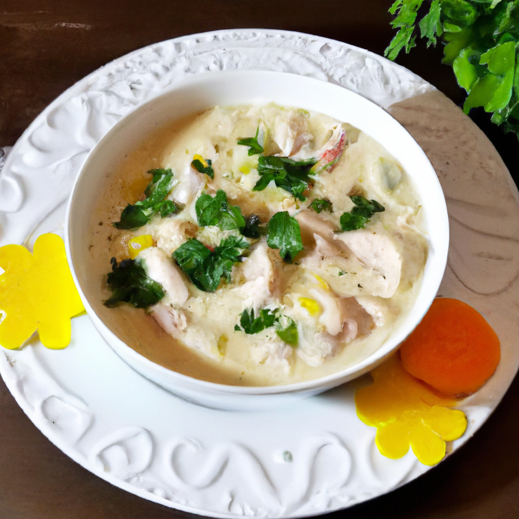 foto da receita Sopa cremosa de mandioquinha com frango desfiado