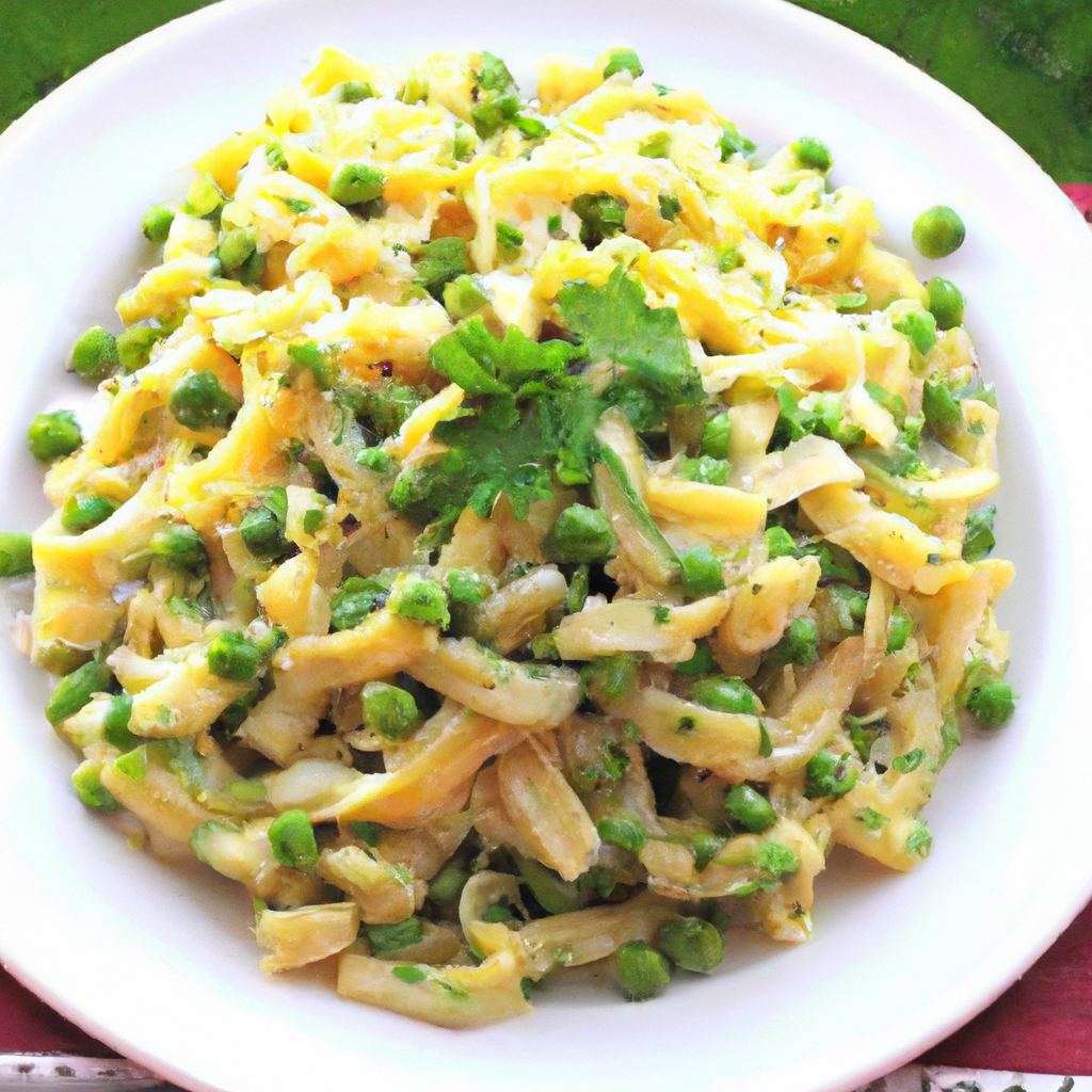 foto da receita Macarrão com ervilhas