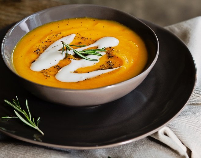 foto da receita Sopa cremosa de abóbora