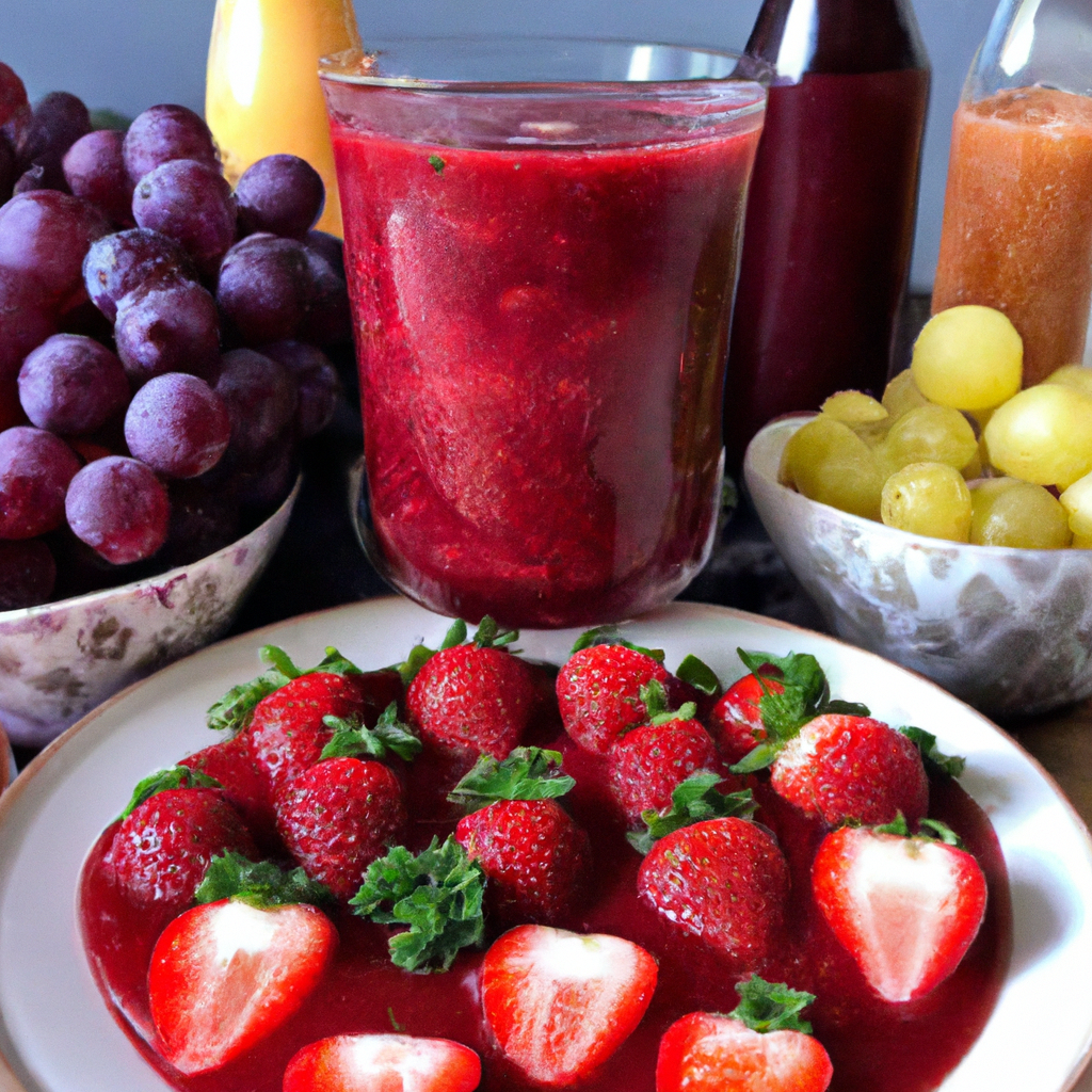 foto da receita Suco vermelho de morango e uva