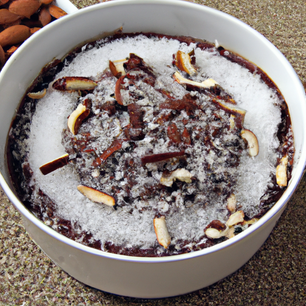 foto da receita Coco picado,   nibs de cacau e amêndoas