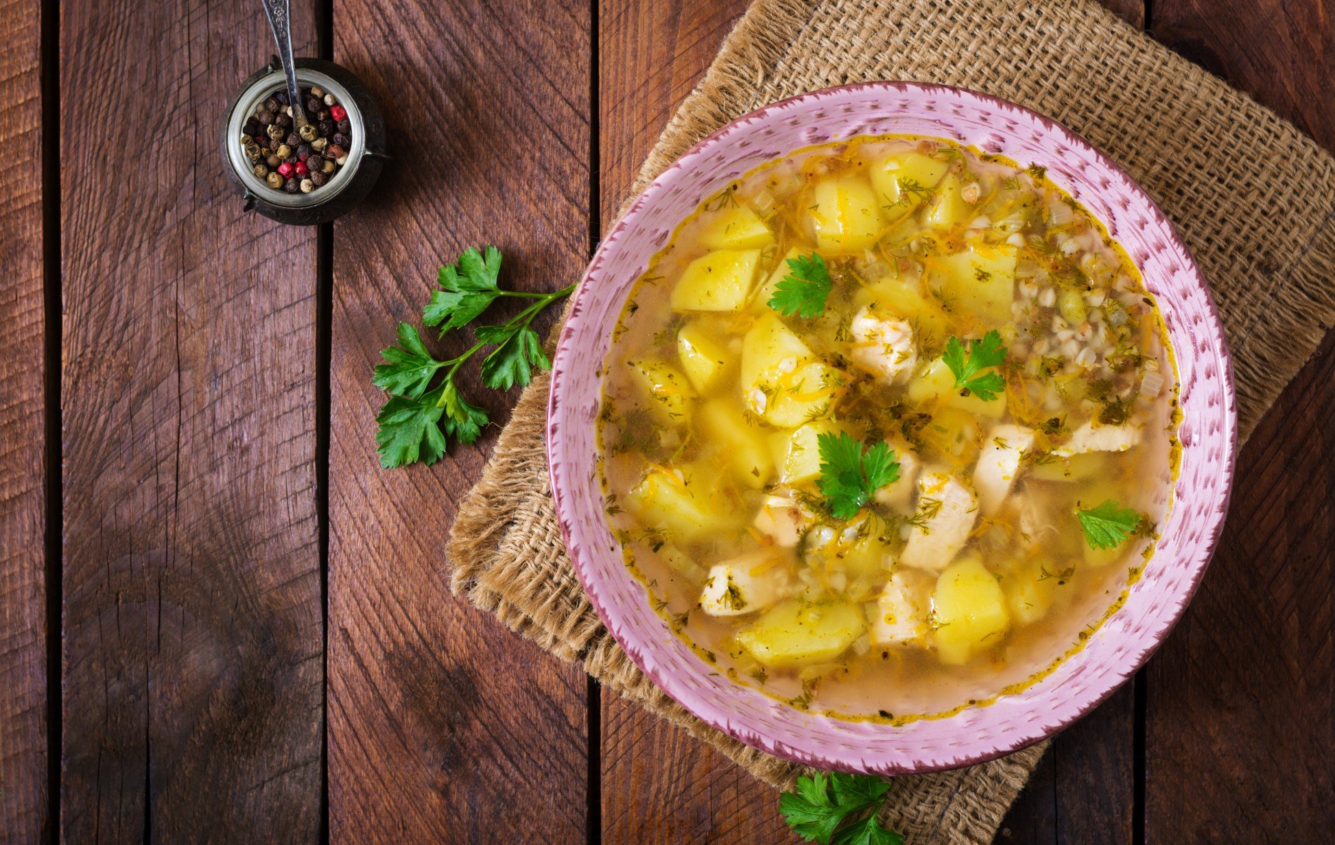 foto da receita Sopa de mandioquinha e frango 