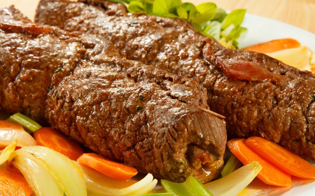 foto da receita Bife a rolê