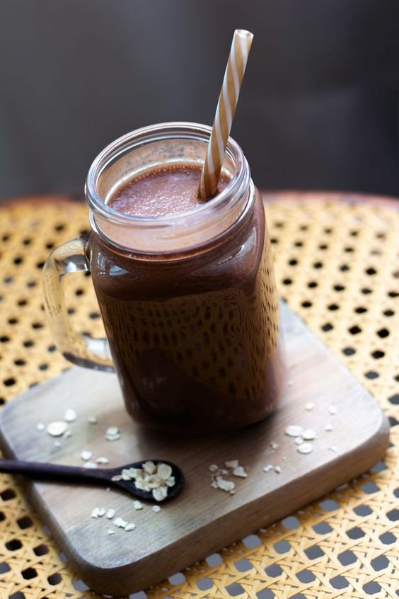 foto da receita Shake proteico com banana e cacau