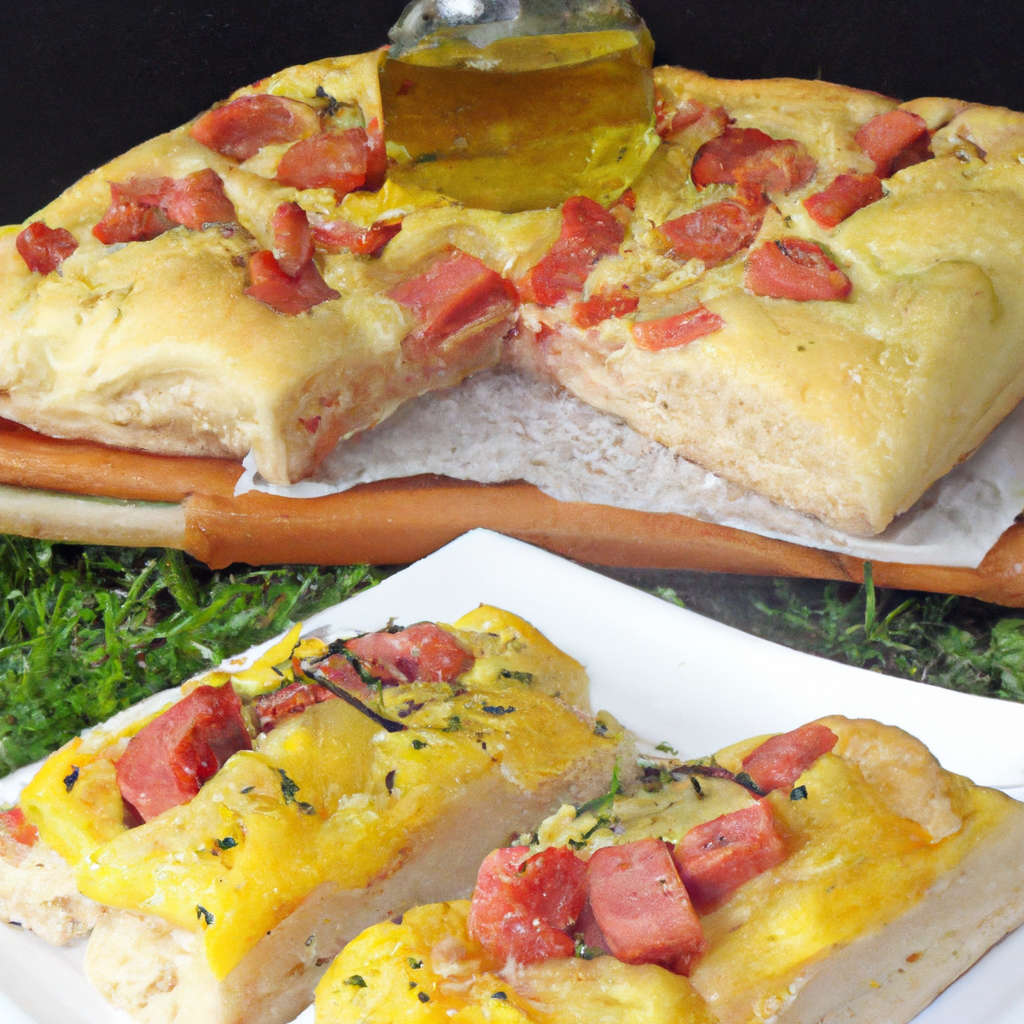 foto da receita Foccacia de presunto e queijo