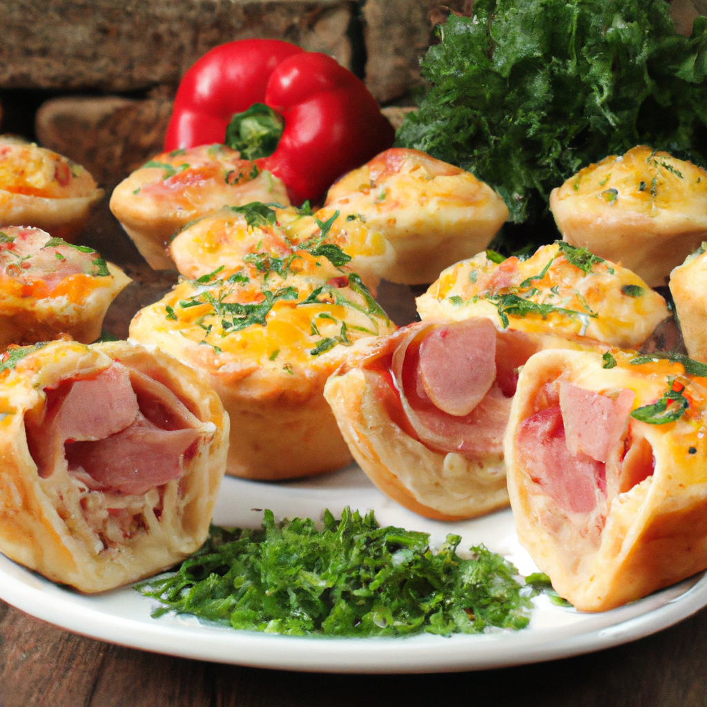 foto da receita Mini pastel de forno de presunto e queijo