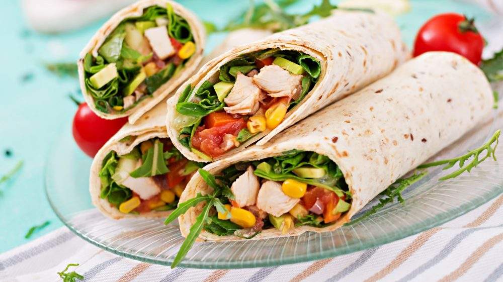 Receita de wrap de frango saudável