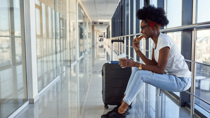 comer saudável no aeroporto